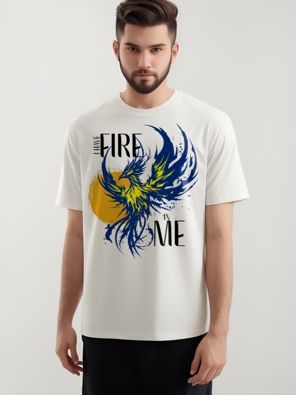 Blue Fire In Me White (Cotton)